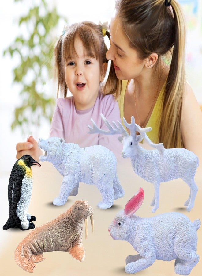 MALLEXO Attractive Arctic Animal Toys for Kids 3+ | Realistic 10 PCs Ocean | Jungle Animals Toy Figure for Boys and Girls Birthday Gifts for Children Educational & Decor Item Shark, Whale, Janwar Toys - Image 3